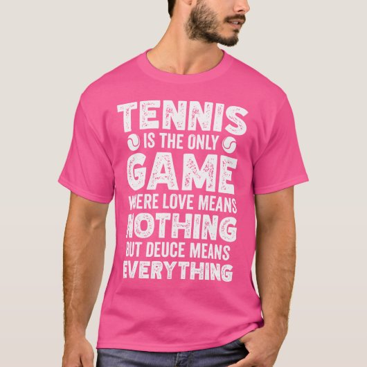 Grappig tennis spelen tennisspeler sport racket B T-shirt (Voorkant)