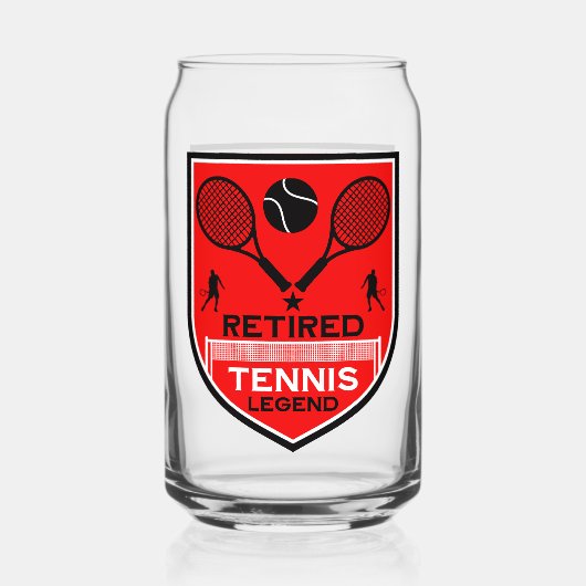 Grappig tennis speler accessoire cadeau blikvorm glas (Voorkant)