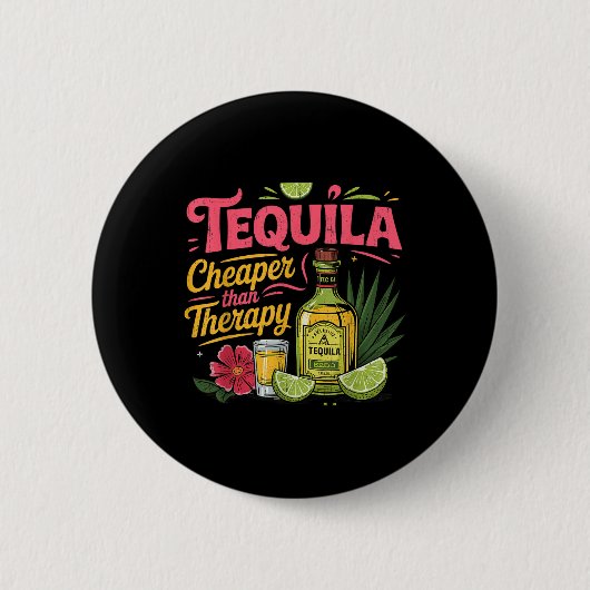 Grappig Tequila Drink Cinco de Mayo Mexicaanse par Ronde Button 5,7 Cm (Voorkant)