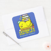 Grappig Terug naar School Grade Naam Slapen Kip Vierkante Sticker (Envelop)