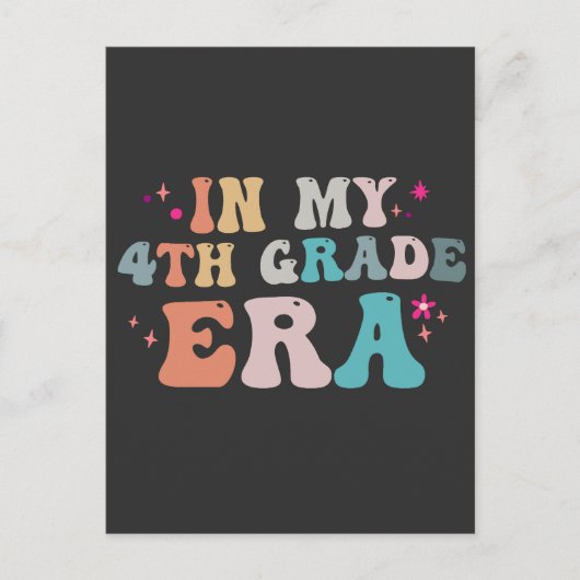 Grappig Terug naar School In mijn 4e klas tijdperk Briefkaart (Voorkant)