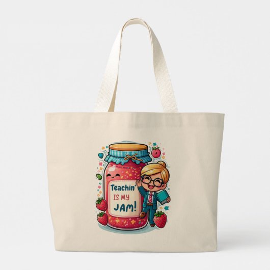 Grappig Terug naar school Leraar Pun Grote Tote Bag (Achterkant)