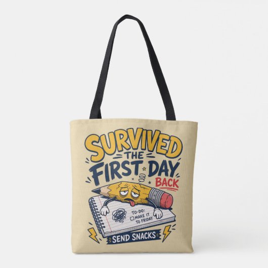 Grappig terug naar school lerarenshirt tote bag (Achterkant)
