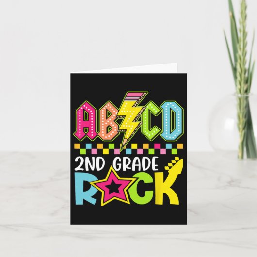 Grappig Terug naar School Lightning Bolt 2e klas R Kaart (Voorkant)