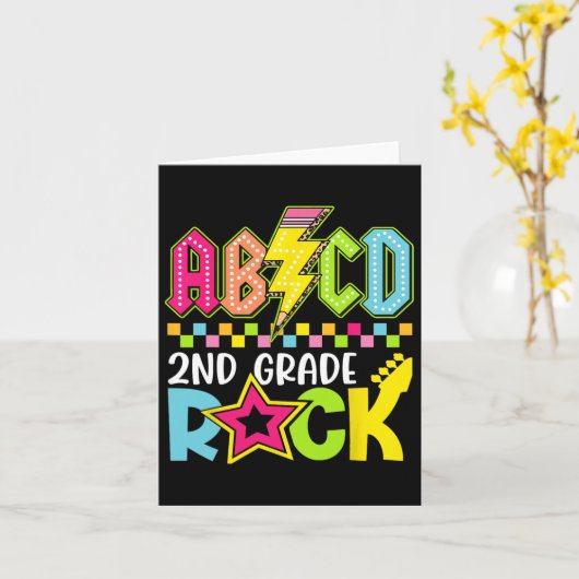 Grappig Terug naar School Lightning Bolt 2e klas R Kaart (Gele Bloem)