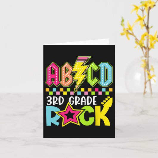 Grappig Terug naar School Lightning Bolt 3e klas R Kaart (Gele Bloem)