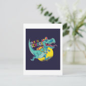 Grappig Terug naar School T-Rex Dinosaur Tiener Ca Briefkaart (Staand voorkant)