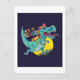 Grappig Terug naar School T-Rex Dinosaur Tiener Ca Briefkaart