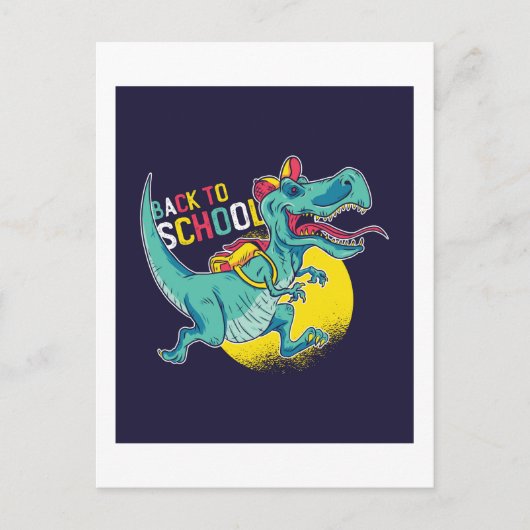 Grappig Terug naar School T-Rex Dinosaur Tiener Ca Briefkaart (Voorkant)