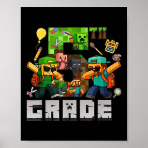 Grappig Terug naar school T-shirt 5e klas dabbing Poster