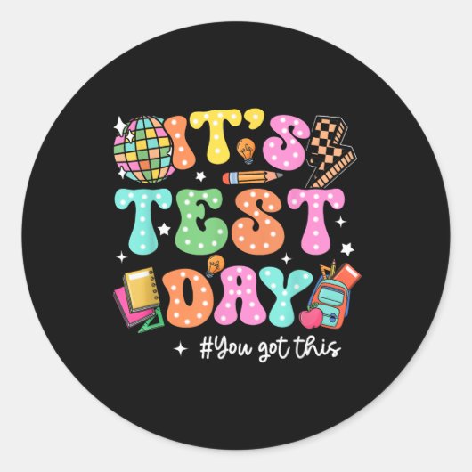 Grappig testen op de testdag dat je deze pijn hebt ronde sticker (Voorkant)