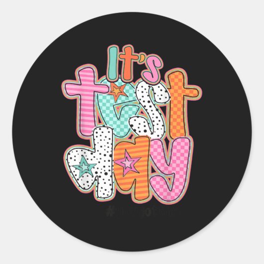 Grappig testen op de testdag dat je deze pijn hebt ronde sticker (Voorkant)