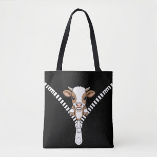 Grappig Texas Longhorn kalfje Peek Tote Bag