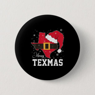 Grappig Texas Merry Texas Kerst State Santa Hat Ronde Button 5,7 Cm