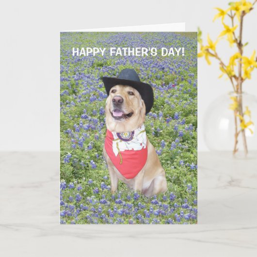 Grappig Texas Vaderdag Kaart (Gele Bloem)