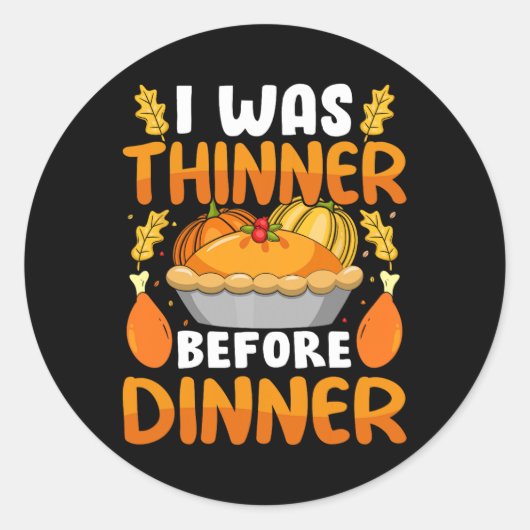 Grappig Thanksgiving dat ik zat voor de avondval Ronde Sticker (Voorkant)