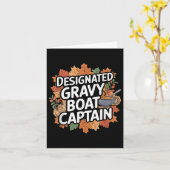 Grappig Thanksgiving eten - Gravy Boat Captain Kaart (Gele Bloem)