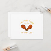 Grappig Thanksgiving-eten Ik ben hier alleen voor  Kaart (Voorkant / Achterkant in situ)