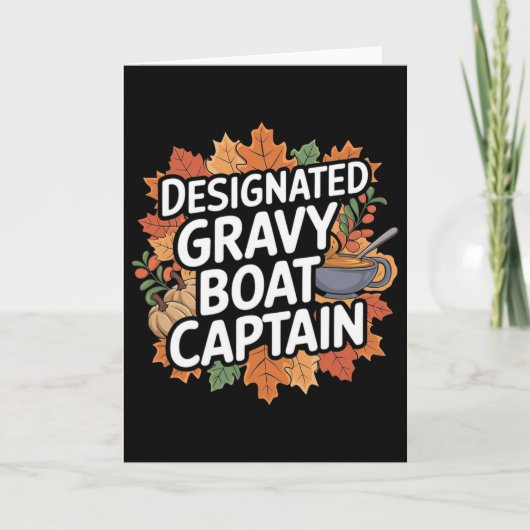 Grappig Thanksgiving-eten - sausboot kapitein Kaart (Voorkant)
