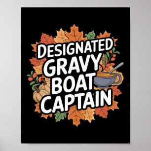 Grappig Thanksgiving-eten - schipper van de sausko Poster