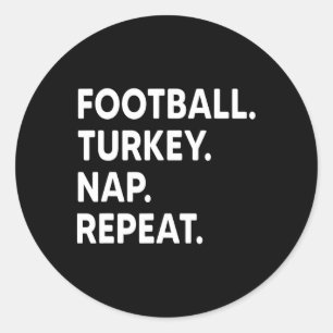 Grappig Thanksgiving Football Seizoen Turkije Nap Ronde Sticker