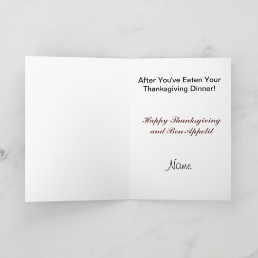 Grappig Thanksgiving Foto Waarschuwing Wenskaart Feestdagen Kaart (Binnen)