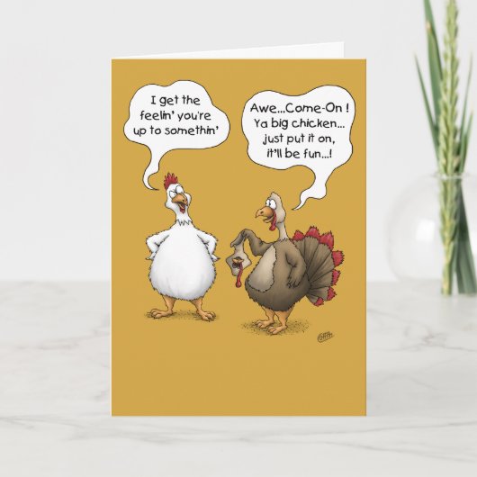 Grappig Thanksgiving Grote kip Feestdagen Kaart (Voorkant)