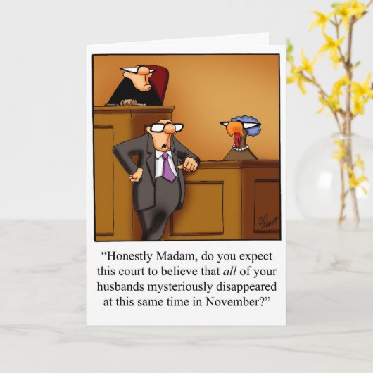 Grappig Thanksgiving humor Wenskaart Kaart (Gele Bloem)