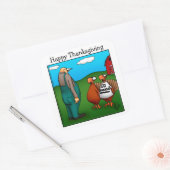 Grappig Thanksgiving: "Ik ben met Delicious" stick Vierkante Sticker (Envelop)