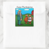 Grappig Thanksgiving: "Ik ben met Delicious" stick Vierkante Sticker (Tas)