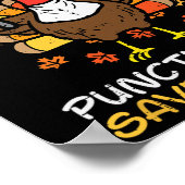 Grappig Thanksgiving Leraar Turkije laat Kinder pu Poster (Hoek)