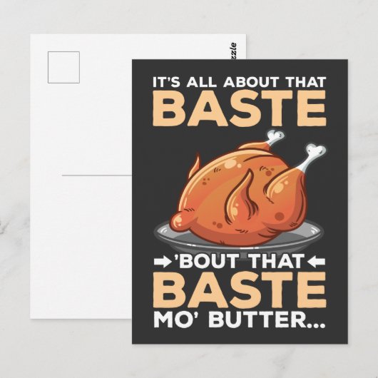 Grappig Thanksgiving Turkije helemaal over die kas Briefkaart (Voorkant / Achterkant)