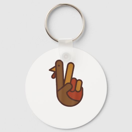 Grappig Thanksgiving Turkije, Vredesteken Sleutelhanger (Voorkant)
