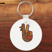 Grappig Thanksgiving Turkije, Vredesteken Sleutelhanger (Voorkant)