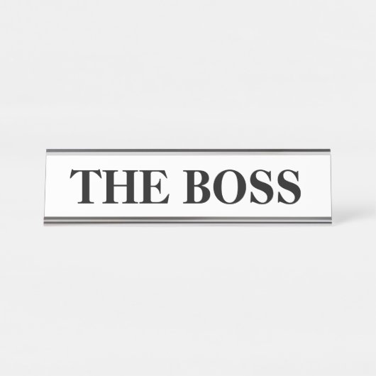 Grappig "The Boss" bureau naam bord Bureau Naambordje (Voorkant)
