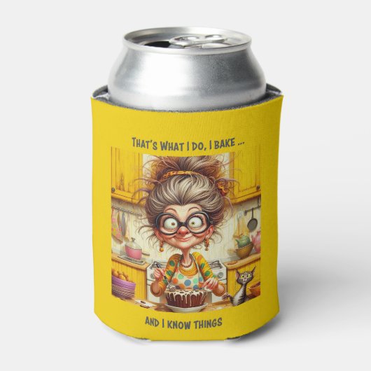 Grappig thema van Old Lady Baker Blikjeskoeler (Blikje Voorkant)