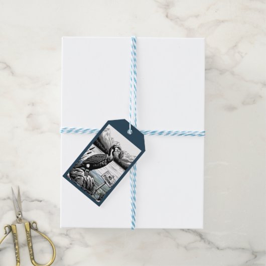 Grappig Thema Vissen Cadeaulabel (Met Touw)