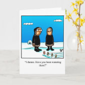 Grappig "Thinking of You" Wenskaart Humor Kaart (Gele Bloem)