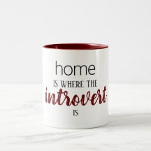 Grappig "Thuis is waar de Introvert is" Quote Mok
