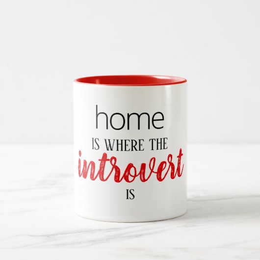 Grappig "Thuis is waar de Introvert is" Quote Mok (Center)