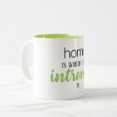 Grappig "Thuis is waar de Introvert is" Quote Mok (Voorkant links)
