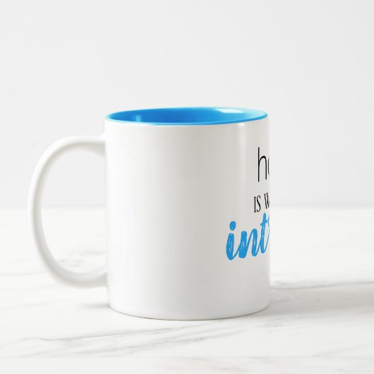 Grappig "Thuis is waar de Introvert is" Quote Mok (Links)