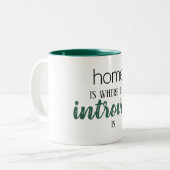 Grappig "Thuis is waar de Introvert is" Quote Mok (Voorkant links)