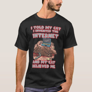 Grappig thuiskantoor kattenkostuum voor internetka t-shirt