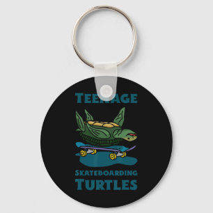 Grappig Tienerskatende Schildpadden Shirt – Schelp Sleutelhanger