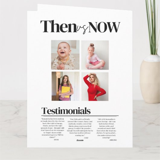 Grappig tijdschrift 16e verjaardag uitnodiging (Achterkant)