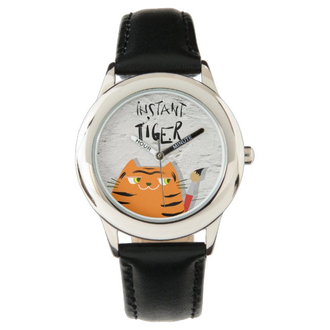 Grappig tijgergezicht | Kattenhorloge voor kindere Horloge (Voorkant)