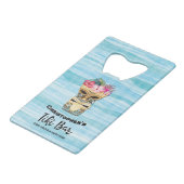 Grappig Tiki Groomsmen Bachelor Party Bruiloft Creditkaart Flessenopener (Achterkant Gekanteld)