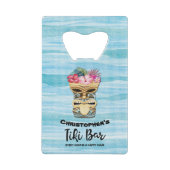 Grappig Tiki Groomsmen Bachelor Party Bruiloft Creditkaart Flessenopener (Achterkant)