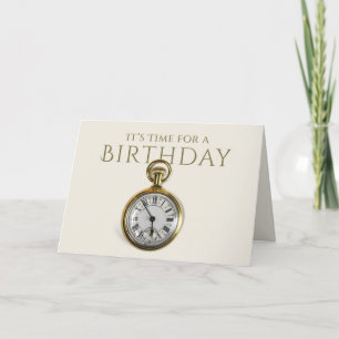 Grappig Time Clock Happy Birthday Kaart voor vader